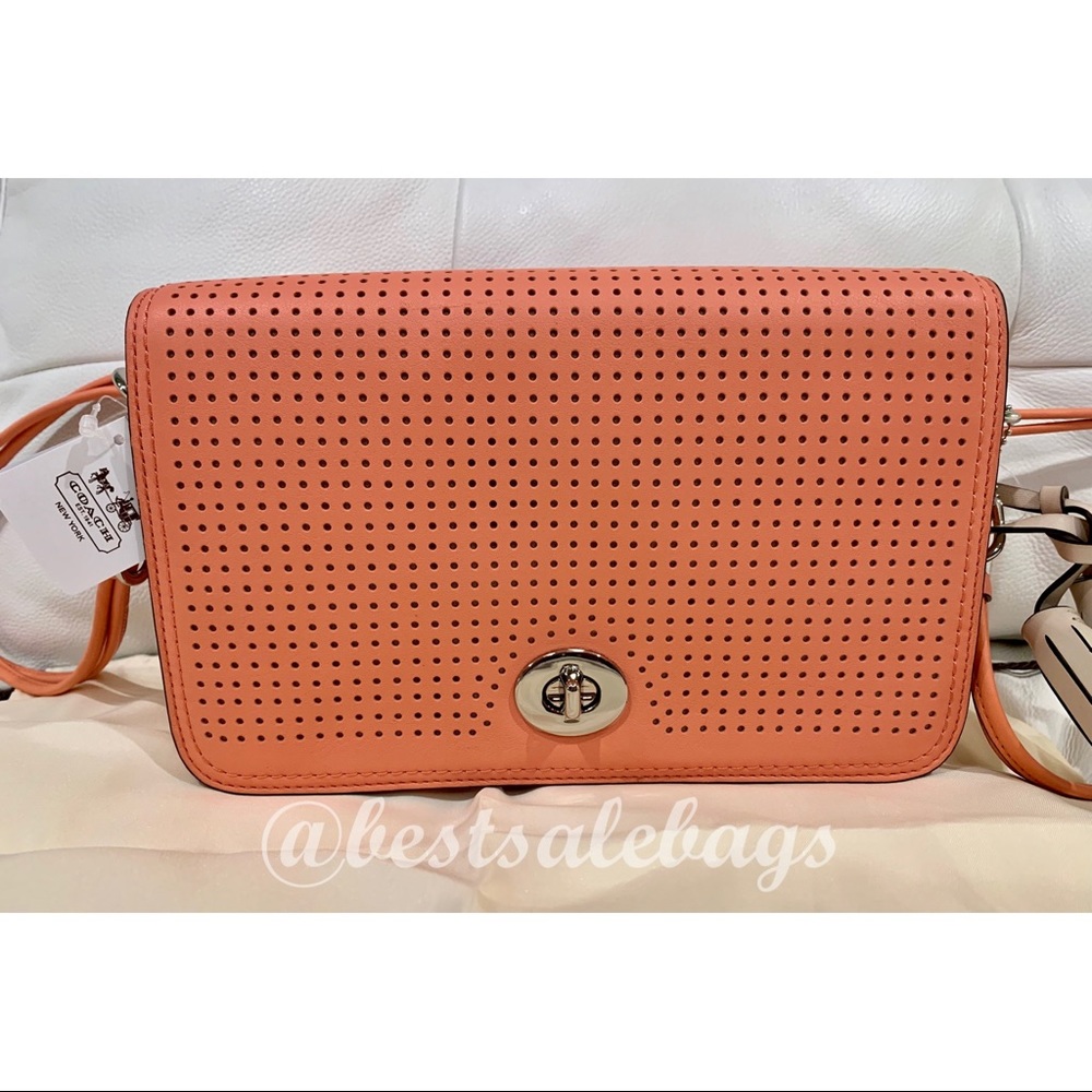 NWT Auth Coach Perforated Penelope Leather 23404
